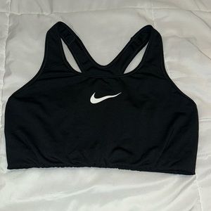 Nike Sports Bra Womens Size L Black Large Support Classic Swoosh 842398-010